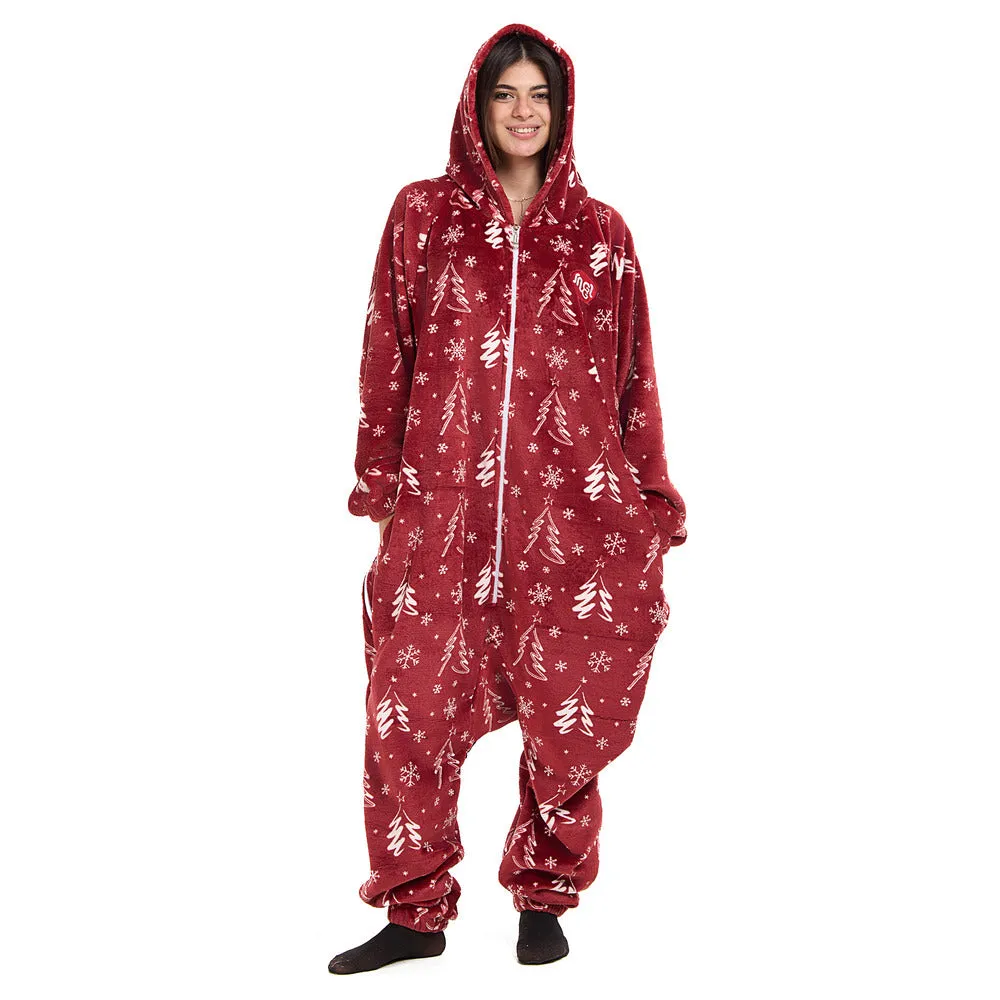 Snuggs Blanket Onesie Red Christmas Tree